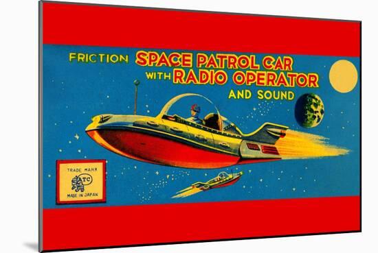 Space Patrol Car with Radio Operator-null-Mounted Art Print