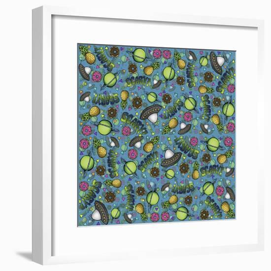 Space Pineapples Pattern-Lauren Ramer-Framed Giclee Print