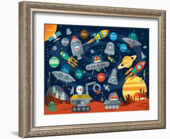 Space Scene (Variant 1)-Sean Sims-Framed Art Print