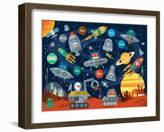 Space Scene (Variant 1)-Sean Sims-Framed Art Print