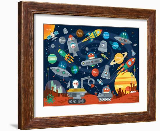 Space Scene (Variant 1)-Sean Sims-Framed Art Print