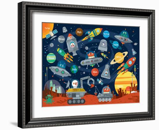 Space Scene (Variant 1)-Sean Sims-Framed Art Print