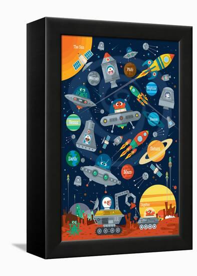 Space Scene-Sean Sims-Framed Stretched Canvas