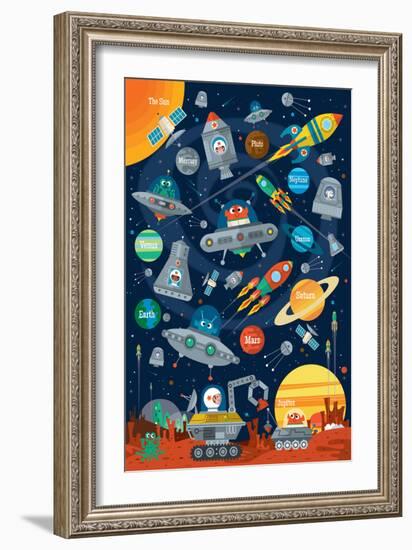 Space Scene-Sean Sims-Framed Art Print