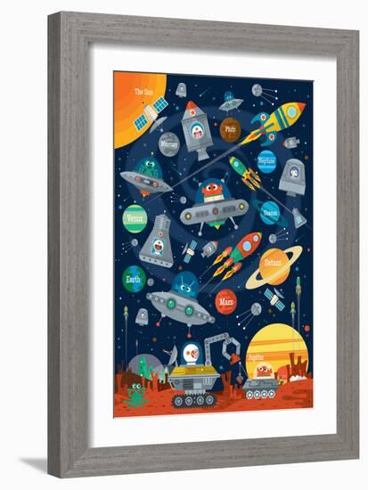 Space Scene-Sean Sims-Framed Art Print