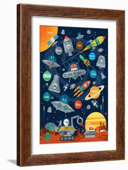 Space Scene-Sean Sims-Framed Art Print