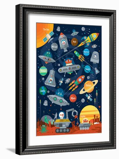 Space Scene-Sean Sims-Framed Art Print