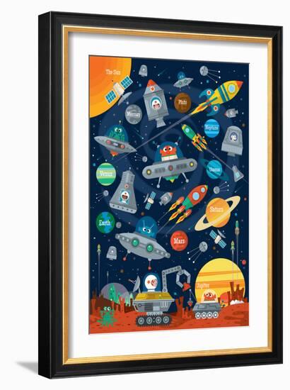 Space Scene-Sean Sims-Framed Art Print