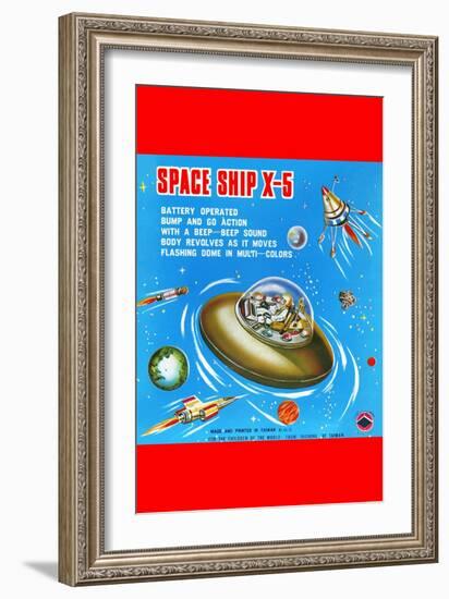 Space Ship X-5-null-Framed Art Print