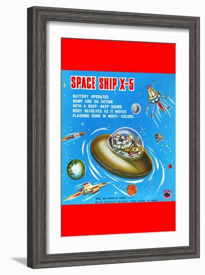 Space Ship X-5-null-Framed Art Print