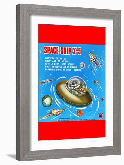 Space Ship X-5-null-Framed Art Print