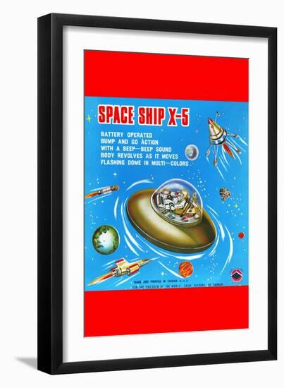 Space Ship X-5-null-Framed Art Print