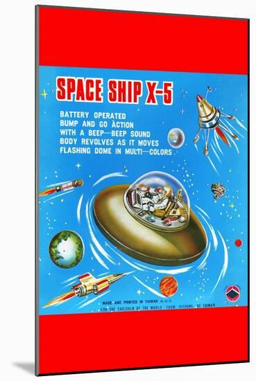 Space Ship X-5-null-Mounted Art Print