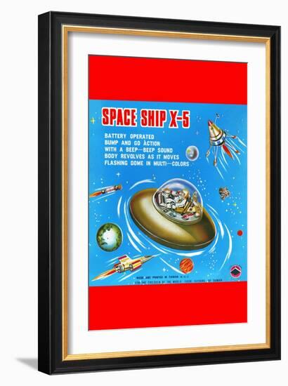 Space Ship X-5-null-Framed Art Print