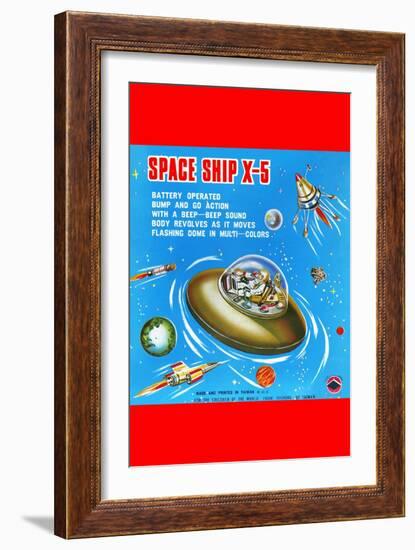 Space Ship X-5-null-Framed Premium Giclee Print