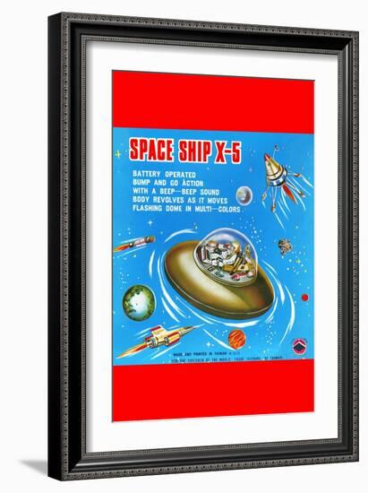 Space Ship X-5-null-Framed Premium Giclee Print