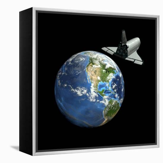 Space Shuttle And Earth-Friedrich Saurer-Framed Premier Image Canvas