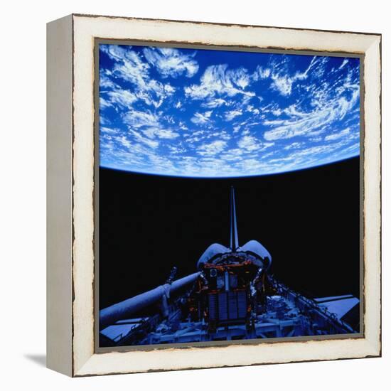 Space Shuttle and Earth-Stocktrek-Framed Premier Image Canvas