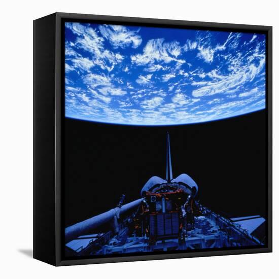 Space Shuttle and Earth-Stocktrek-Framed Premier Image Canvas