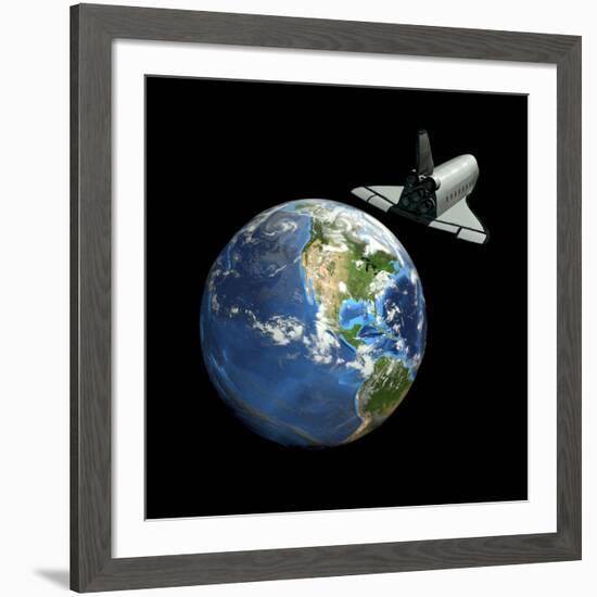 Space Shuttle And Earth-Friedrich Saurer-Framed Photographic Print