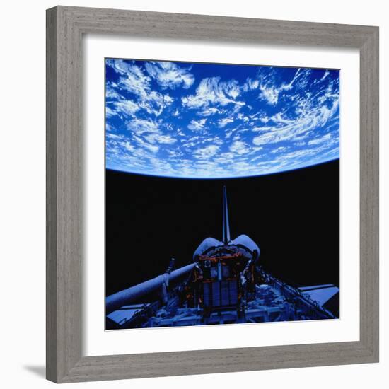 Space Shuttle and Earth-Stocktrek-Framed Photographic Print