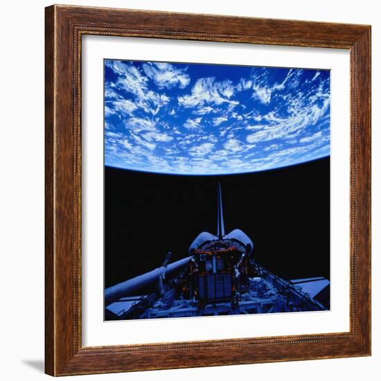 Space Shuttle and Earth-Stocktrek-Framed Photographic Print