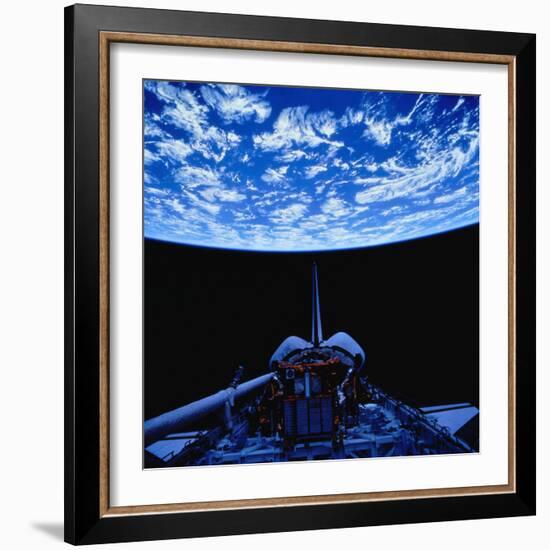 Space Shuttle and Earth-Stocktrek-Framed Photographic Print