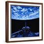 Space Shuttle and Earth-Stocktrek-Framed Photographic Print
