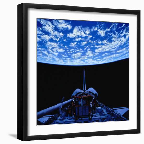 Space Shuttle and Earth-Stocktrek-Framed Photographic Print