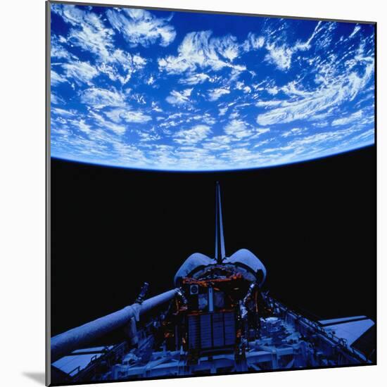 Space Shuttle and Earth-Stocktrek-Mounted Photographic Print