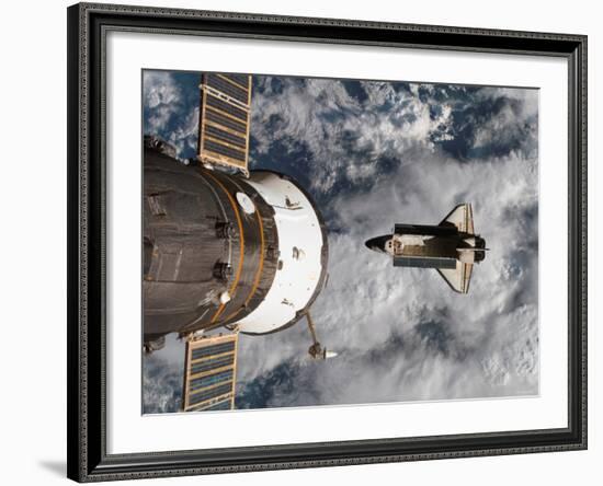 Space Shuttle Atlantis After It Undocked from the International Space Station on June 19, 2007-Stocktrek Images-Framed Photographic Print