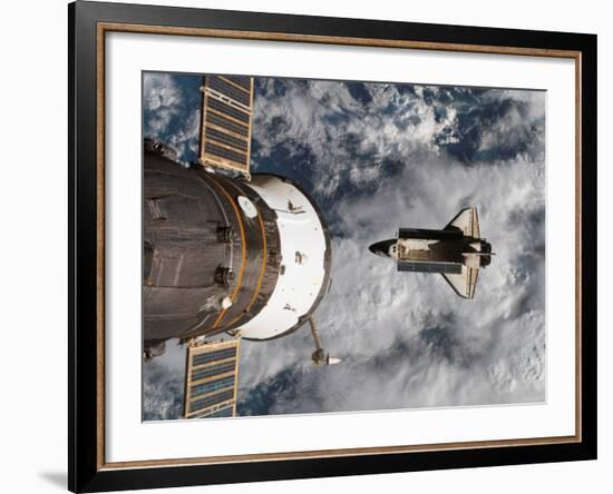 Space Shuttle Atlantis After It Undocked from the International Space Station on June 19, 2007-Stocktrek Images-Framed Photographic Print