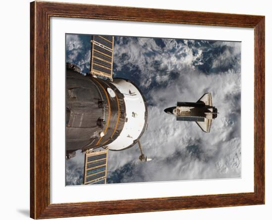 Space Shuttle Atlantis After It Undocked from the International Space Station on June 19, 2007-Stocktrek Images-Framed Photographic Print