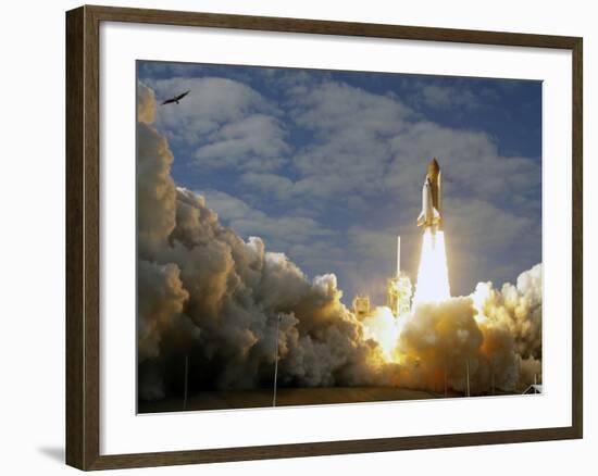 Space Shuttle Atlantis Lifts Off at the Kennedy Space Center in Cape Canaveral, Florida-null-Framed Photographic Print