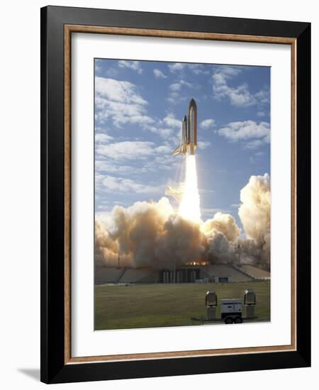 Space Shuttle Atlantis Lifts Off from its Launch Pad at Kennedy Space Center, Florida-null-Framed Photographic Print