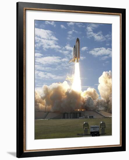 Space Shuttle Atlantis Lifts Off from its Launch Pad at Kennedy Space Center, Florida-null-Framed Photographic Print