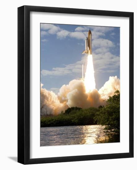 Space Shuttle Atlantis Lifts Off from its Launch Pad at Kennedy Space Center, Florida-null-Framed Photographic Print