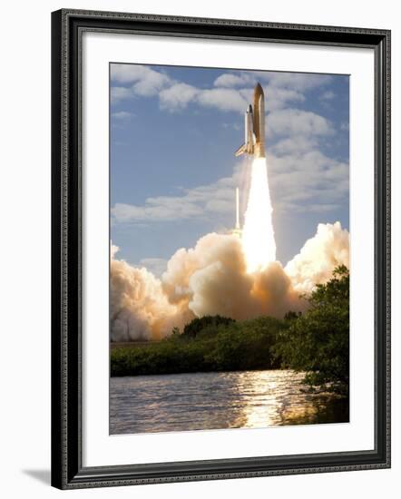 Space Shuttle Atlantis Lifts Off from its Launch Pad at Kennedy Space Center, Florida-null-Framed Photographic Print