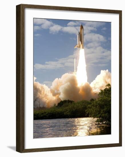 Space Shuttle Atlantis Lifts Off from its Launch Pad at Kennedy Space Center, Florida-null-Framed Photographic Print