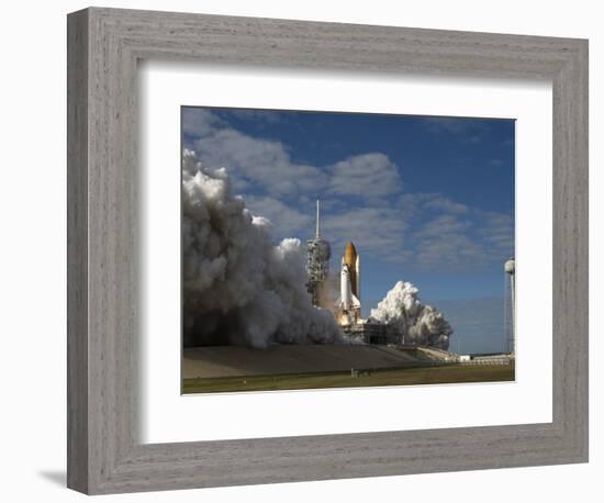 Space Shuttle Atlantis Lifts Off from its Launch Pad at Kennedy Space Center, Florida-null-Framed Photographic Print