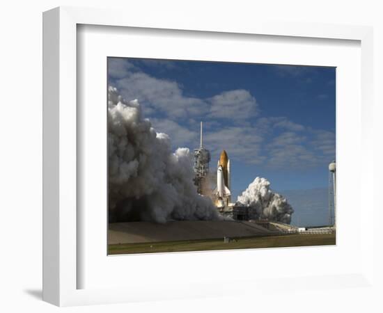 Space Shuttle Atlantis Lifts Off from its Launch Pad at Kennedy Space Center, Florida-null-Framed Photographic Print