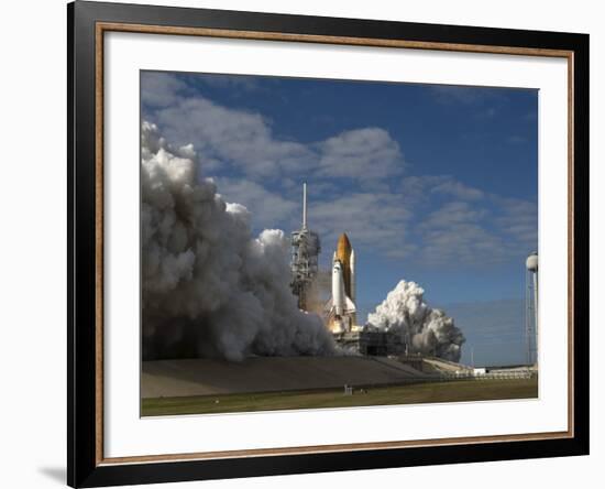 Space Shuttle Atlantis Lifts Off from its Launch Pad at Kennedy Space Center, Florida-null-Framed Photographic Print