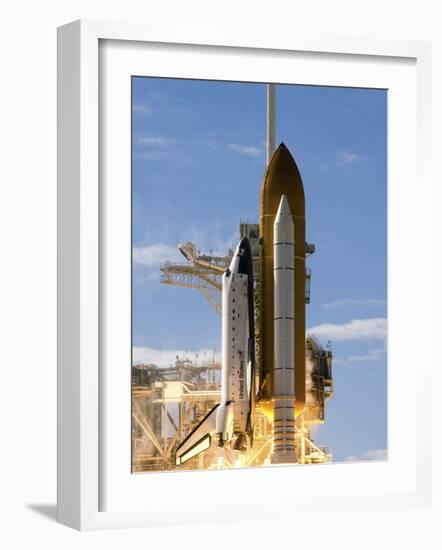 Space Shuttle Atlantis Lifts Off from its Launch Pad at Kennedy Space Center, Florida-null-Framed Photographic Print