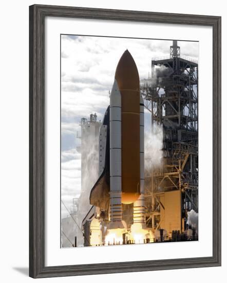 Space Shuttle Atlantis Lifts Off from its Launch Pad at Kennedy Space Center, Florida-null-Framed Photographic Print