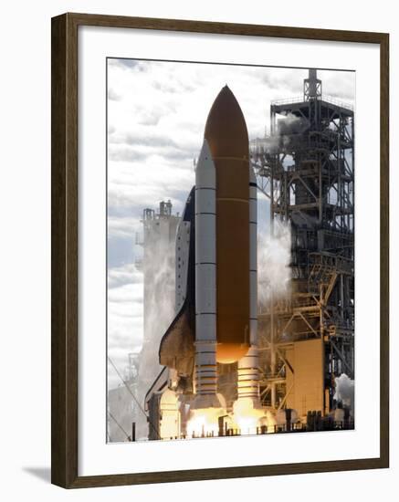 Space Shuttle Atlantis Lifts Off from its Launch Pad at Kennedy Space Center, Florida-null-Framed Photographic Print