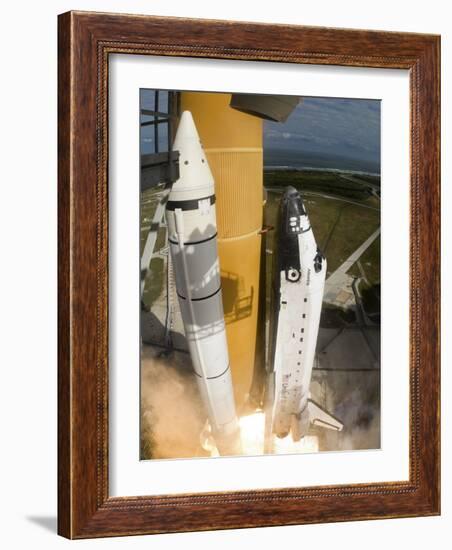 Space Shuttle Atlantis Lifts Off from its Launch Pad at Kennedy Space Center, Florida-null-Framed Photographic Print