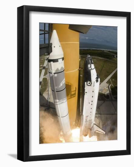 Space Shuttle Atlantis Lifts Off from its Launch Pad at Kennedy Space Center, Florida-null-Framed Photographic Print