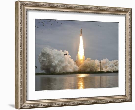 Space Shuttle Atlantis Lifts Off from the Kennedy Space Center, Florida-Stocktrek Images-Framed Photographic Print