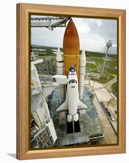 Space Shuttle Atlantis on the Launch Pad at Kennedy Space Center, Florida-Stocktrek Images-Framed Premier Image Canvas