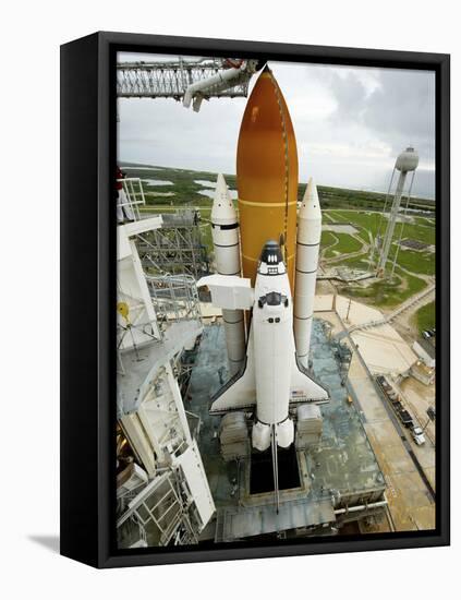 Space Shuttle Atlantis on the Launch Pad at Kennedy Space Center, Florida-Stocktrek Images-Framed Premier Image Canvas